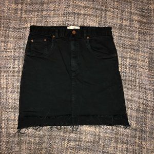 Black edgy denim skirt